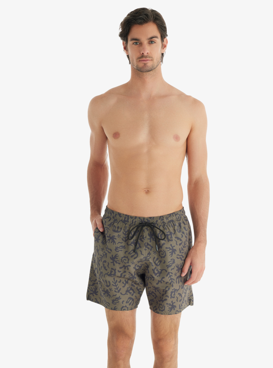 Erkek Deniz Şortu 10765 - Desenli - Blackspade
