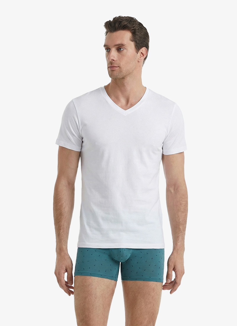 Erkek Fanila V Yaka Aura 9508 - Beyaz - Blackspade