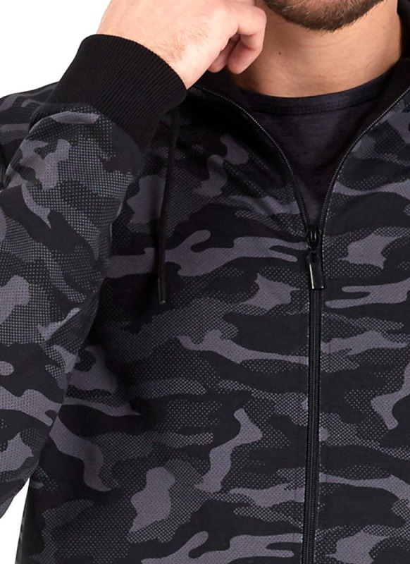 Erkek Fermuarlı Sweatshirt 30757 - Kamuflaj - 3