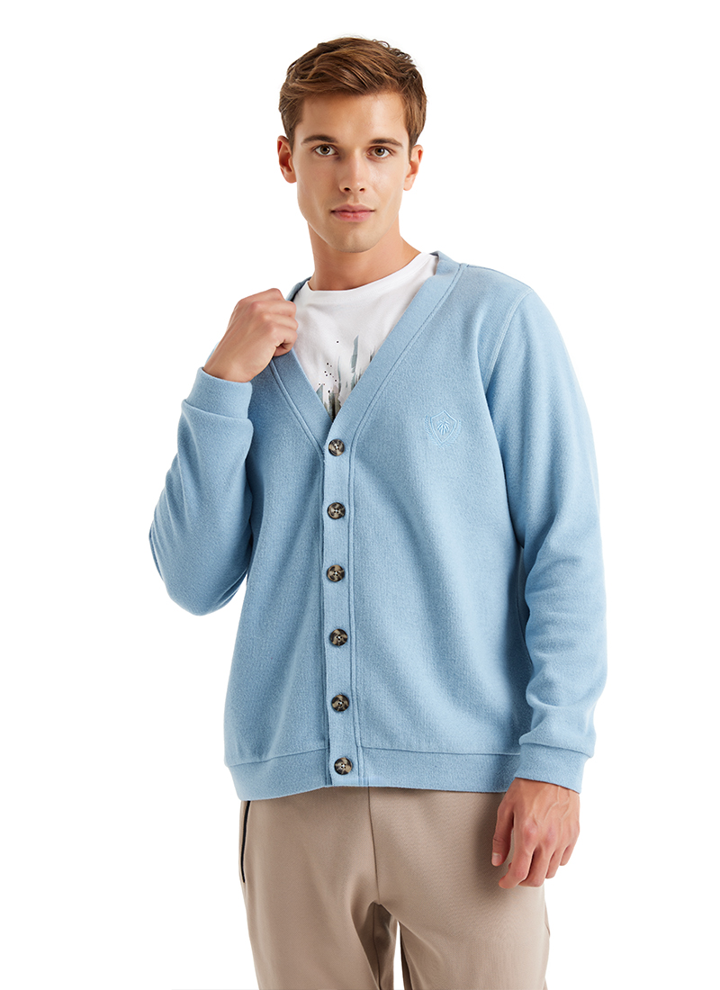 Erkek Hırka 40597 - Mavi - Blackspade