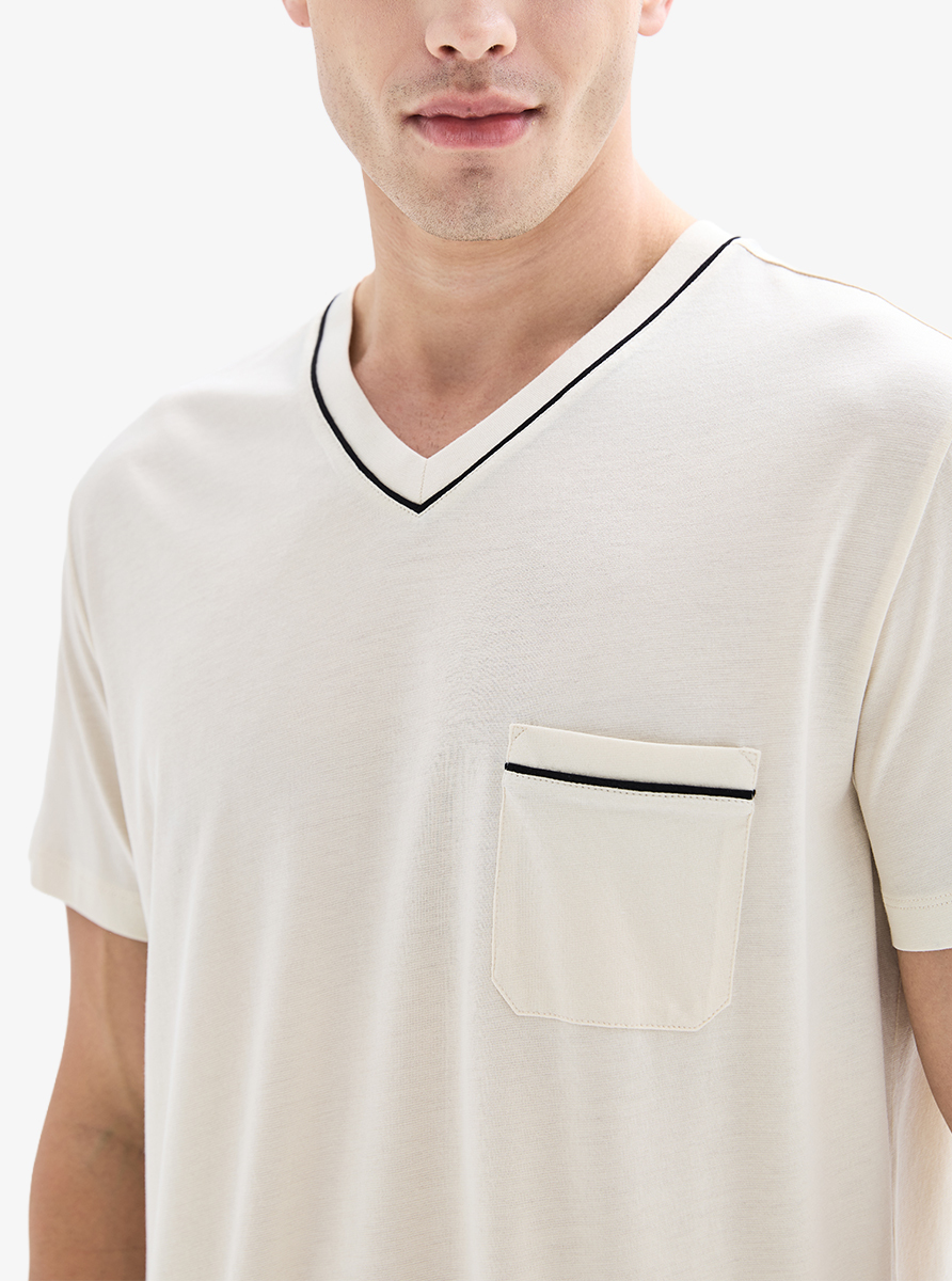 Erkek Kapri Pijama Takımı 40873 - Krem - 5