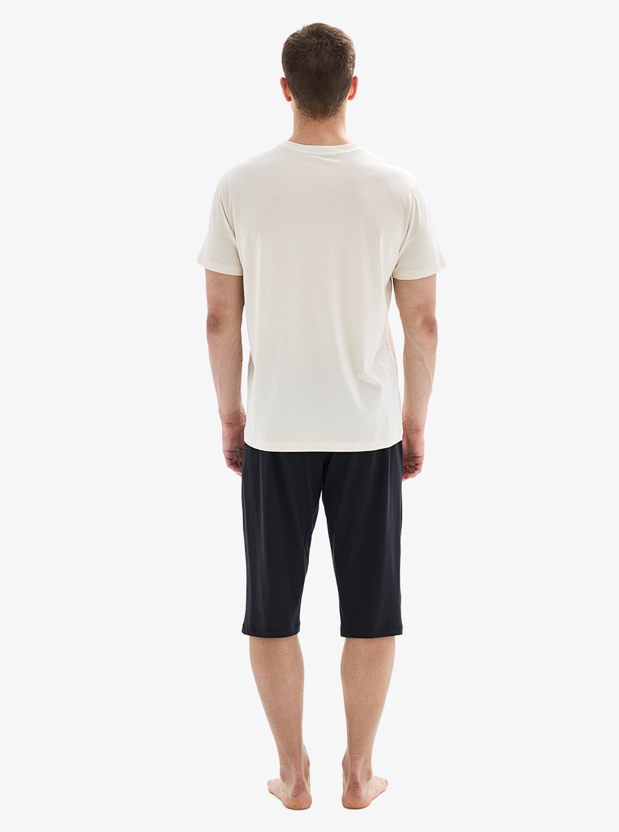 Erkek Kapri Pijama Takımı 40873 - Krem - 2