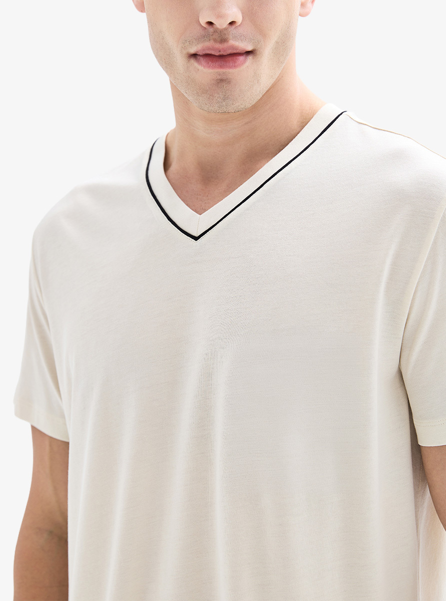 Erkek Kapri Pijama Takımı 40873 - Krem - 5