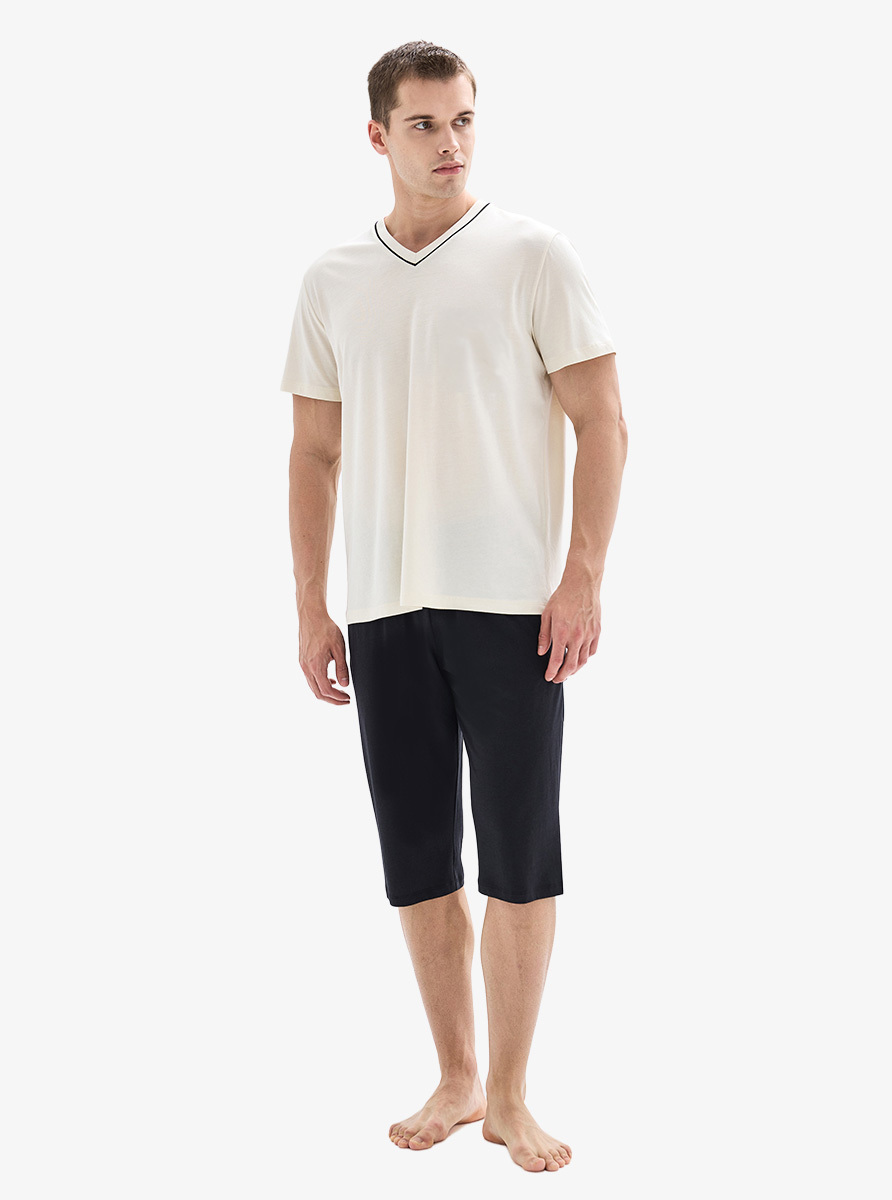 Erkek Kapri Pijama Takımı 40873 - Krem - 1