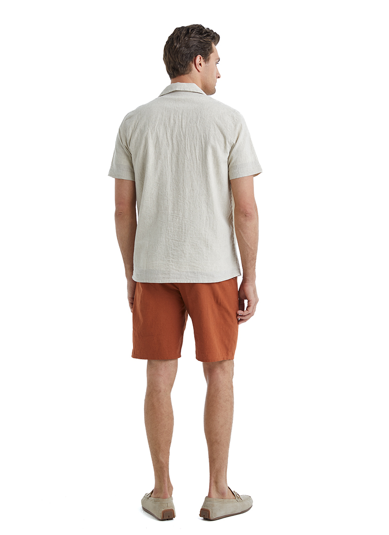 Erkek Keten Gömlek 40456 - Krem - 2
