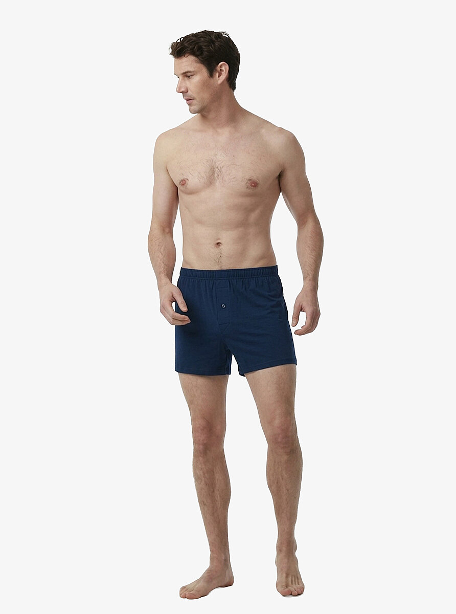 Erkek Modal Elastan Boxer Silver 9312 - Lacivert - 1
