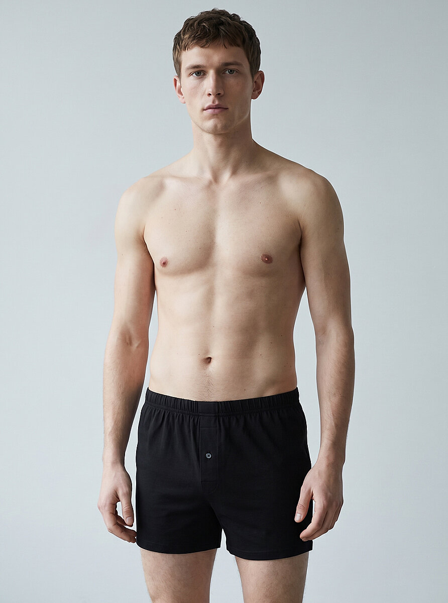 Erkek Modal Elastan Boxer Silver 9312 - Siyah - Blackspade