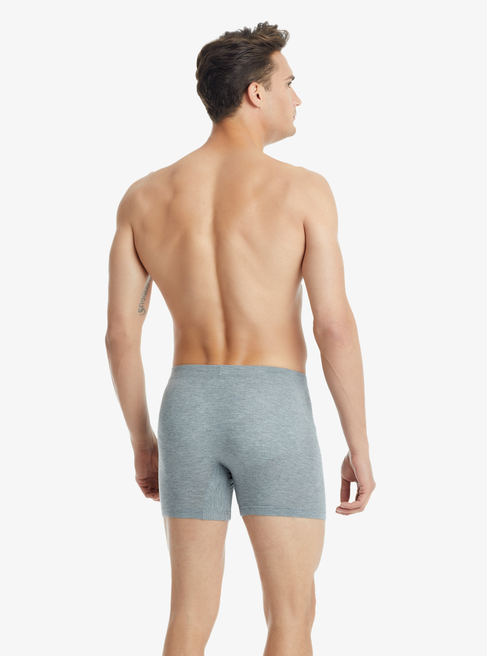 Erkek Modal Elastan Boxer Silver 9313 - Gri Melanj - Blackspade (1)