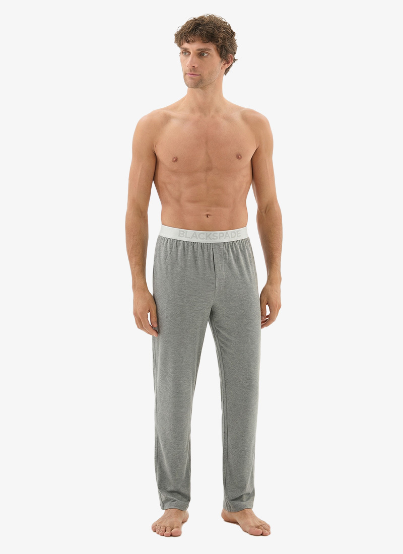 Erkek Modal Pijama Altı Silver 9304 - Gri Melanj - 5