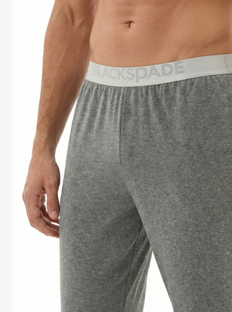 Erkek Modal Pijama Altı Silver 9304 - Gri Melanj - 4