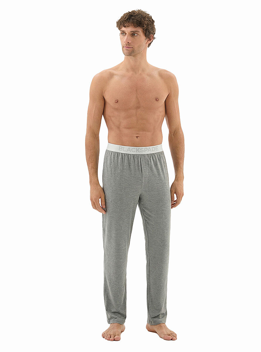 Erkek Modal Pijama Altı Silver 9304 - Gri Melanj - Blackspade