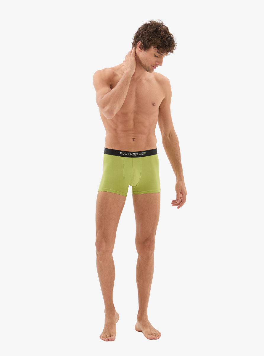 Erkek Pamuk Elastan Boxer 40865 - Yeşil - 6