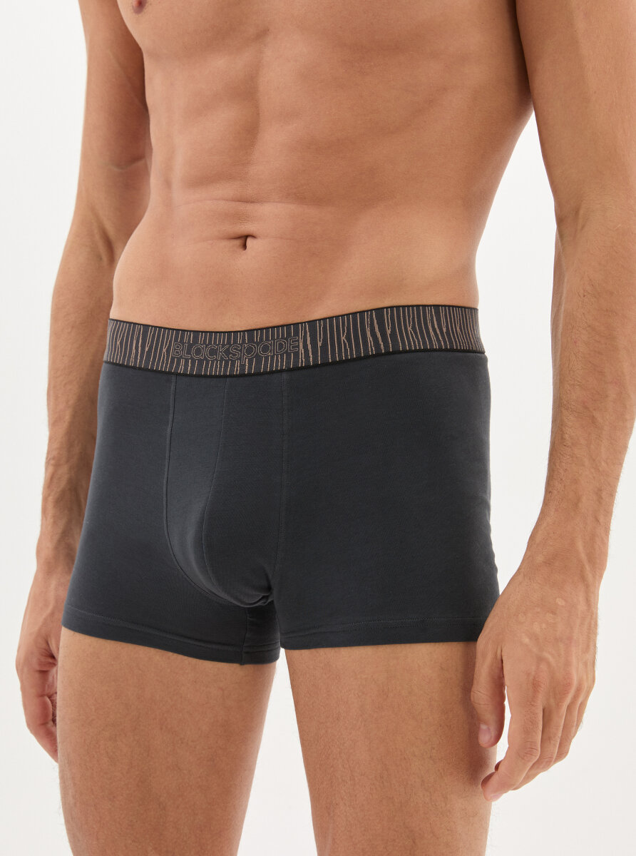 Erkek Pamuk Elastan Boxer 40866 - Antrasit - 3