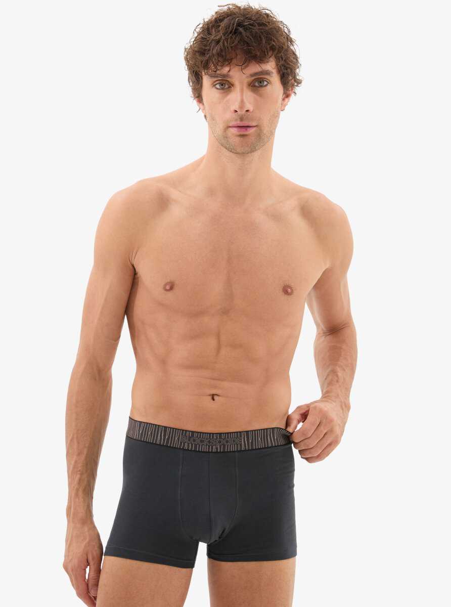 Erkek Pamuk Elastan Boxer 40866 - Antrasit - 1