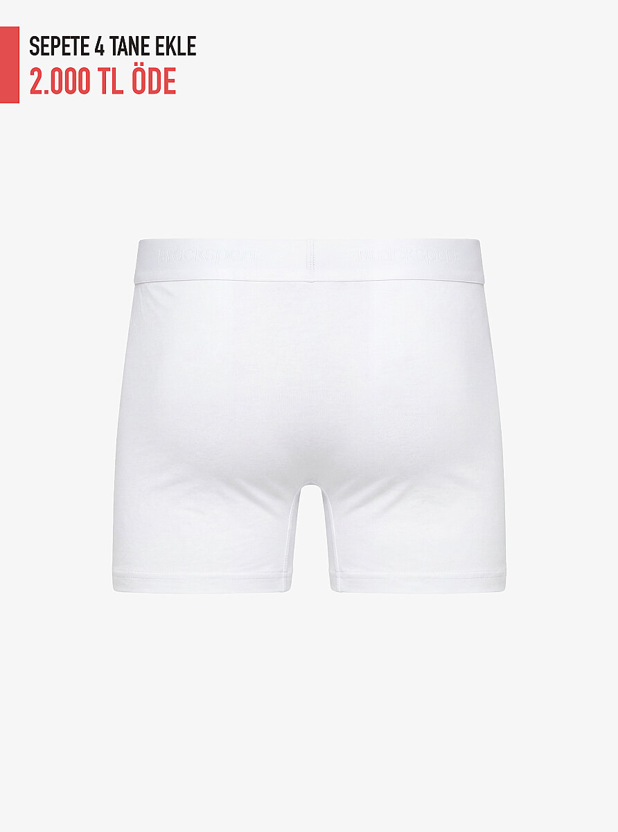 Erkek Pamuk Elastan Boxer 9517 - Beyaz - 2