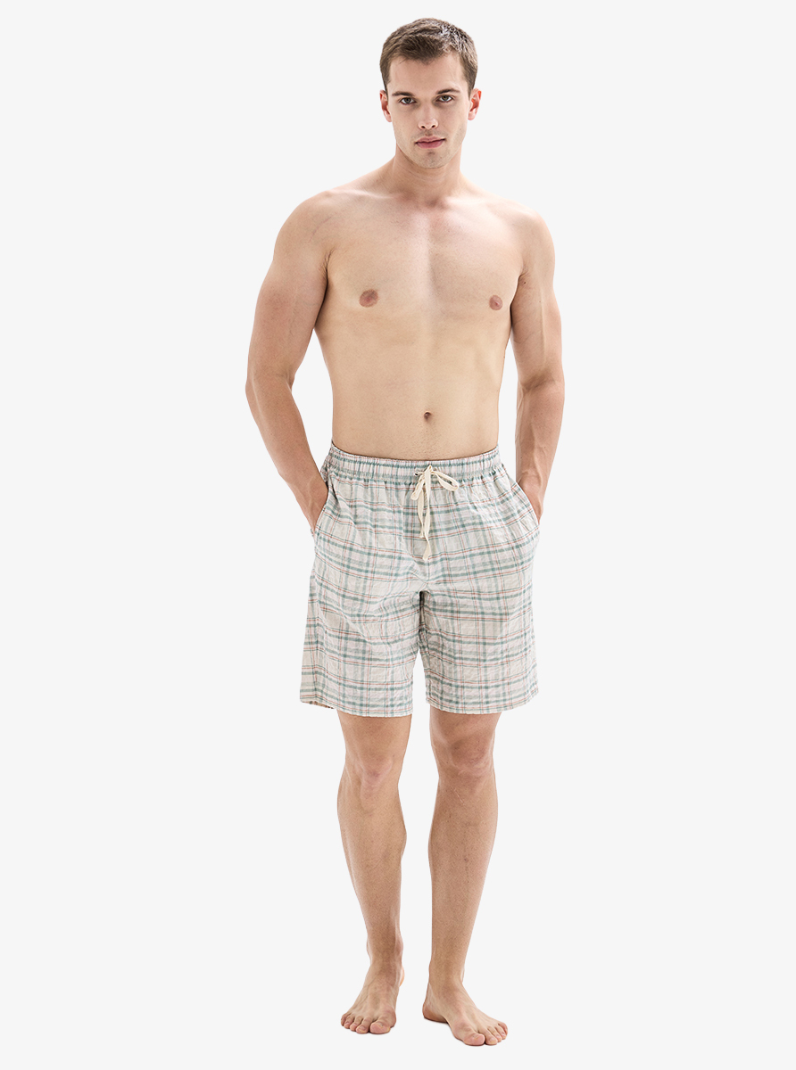 Erkek Pijama Altı Şort 40891 - Ekose Desenli - 6