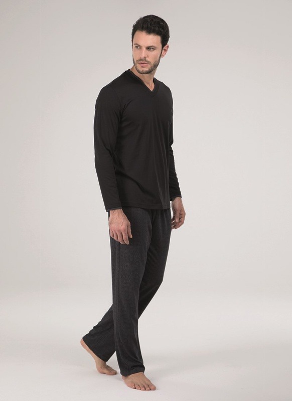 Erkek Pijama Takımı - 30012 - Siyah - 1