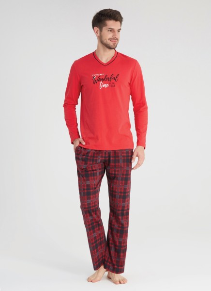 Erkek Pijama Takımı 30335 - Kırmızı - 1