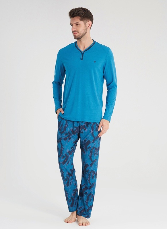 Erkek Pijama Takımı 30342 - Mavi - 1