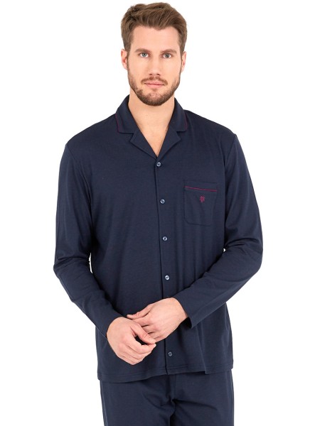 Erkek Pijama Takımı 30722 - Lacivert - Blackspade