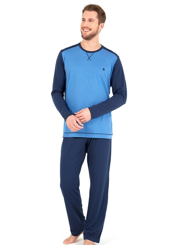 Erkek Pijama Takımı 30728 - Mavi - 2