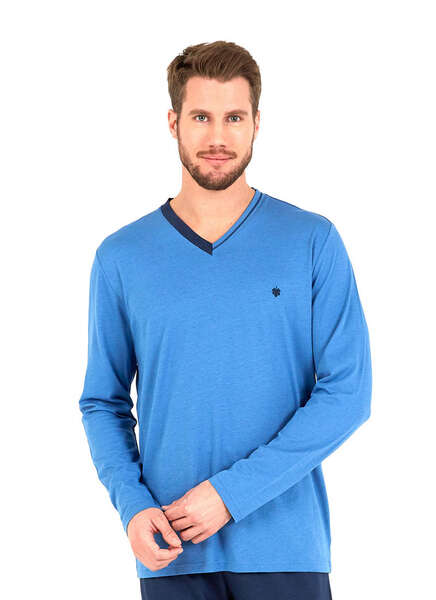 Erkek Pijama Takımı 30730 - Mavi - 1