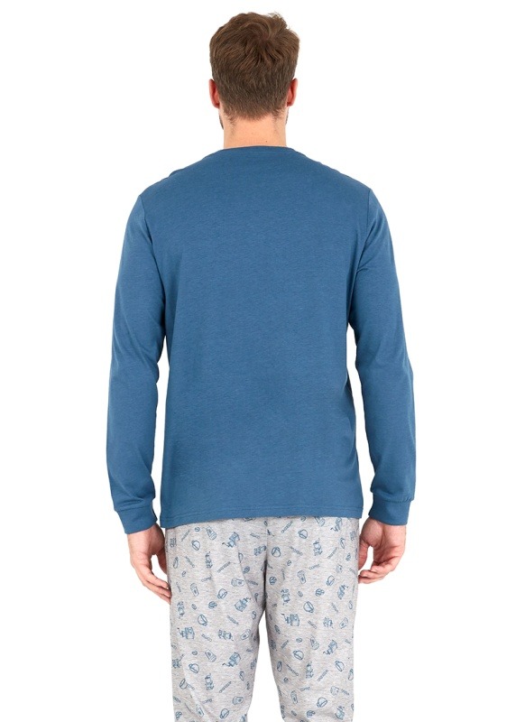 Erkek Pijama Takımı 30744 - Mavi - 3