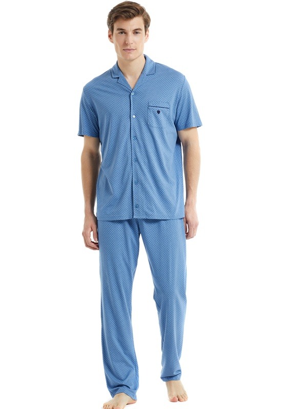Erkek Pijama Takımı 30813 - Mavi - 1