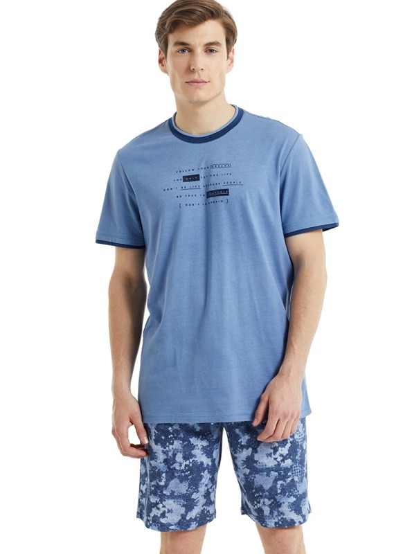 Erkek Pijama Takımı 30825 - Mavi - 2