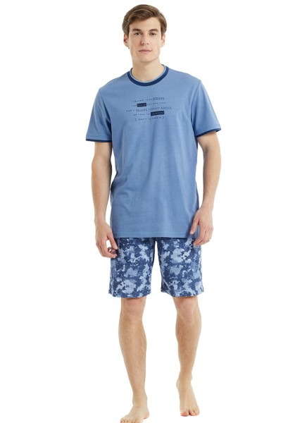 Erkek Pijama Takımı 30825 - Mavi - 1