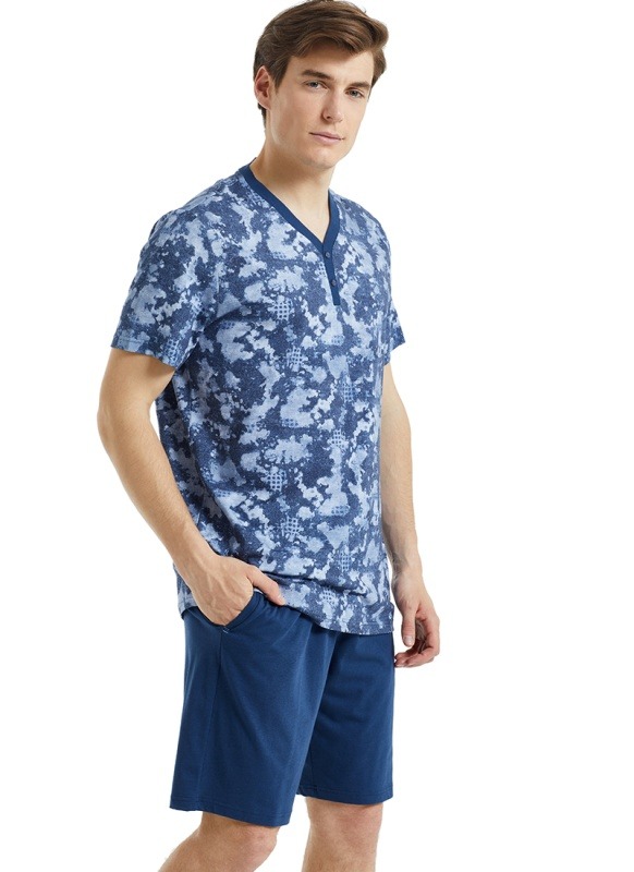 Erkek Pijama Takımı 30826 - Mavi - 4