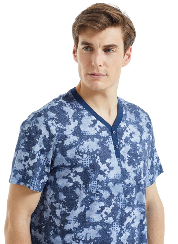 Erkek Pijama Takımı 30826 - Mavi - 2
