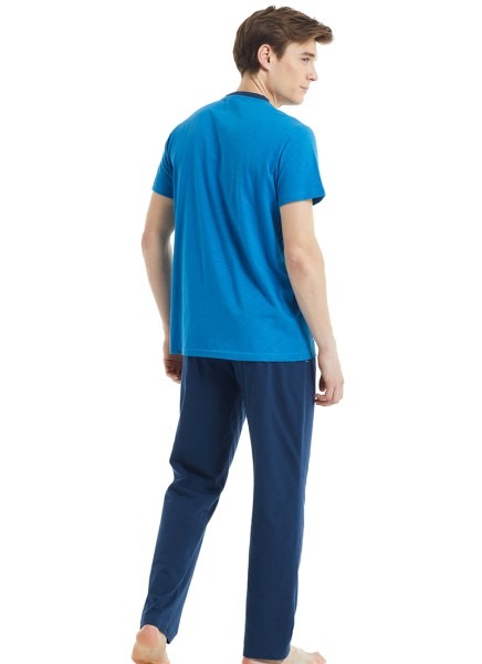 Erkek Pijama Takımı 30834 - Mavi - 2