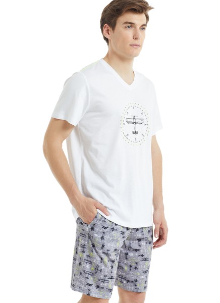 Erkek Pijama Takımı 30880 - Beyaz - 5