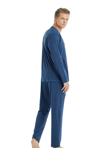 Erkek Pijama Takımı 30920 - Denim - 2