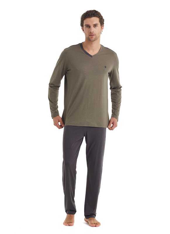 Erkek Pijama Takımı 40090 - Haki - 1