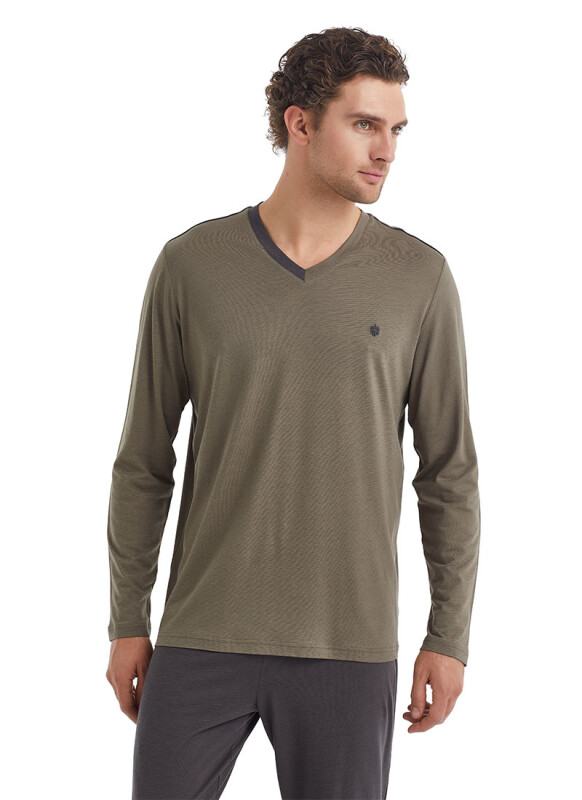 Erkek Pijama Takımı 40090 - Haki - 3