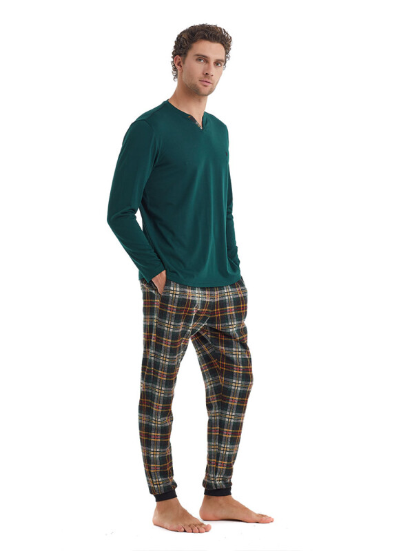 Erkek Pijama Takımı 40095 - Yeşil - 3