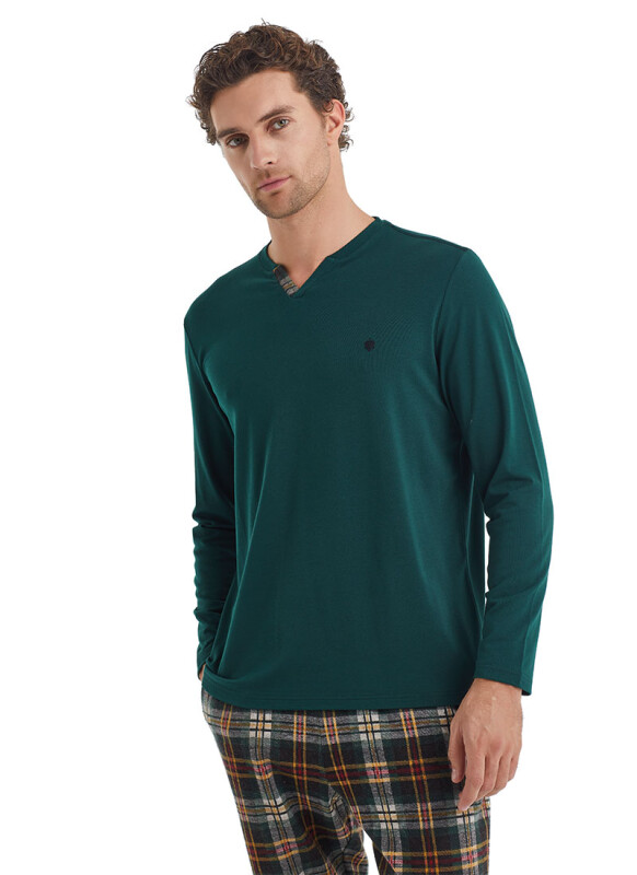 Erkek Pijama Takımı 40095 - Yeşil - 4