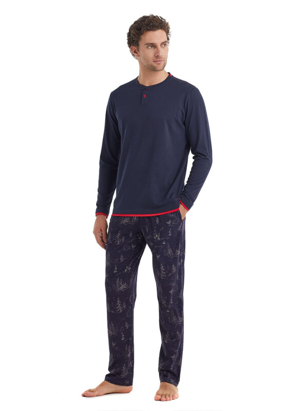 Erkek Pijama Takımı 40106 - Lacivert - 1