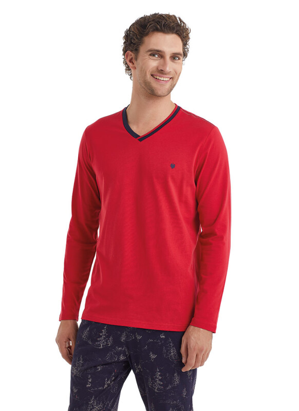 Erkek Pijama Takımı 40107 - Kırmızı - 3