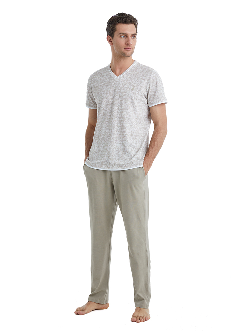 Erkek Pijama Takımı 40469 - Kahverengi - 1