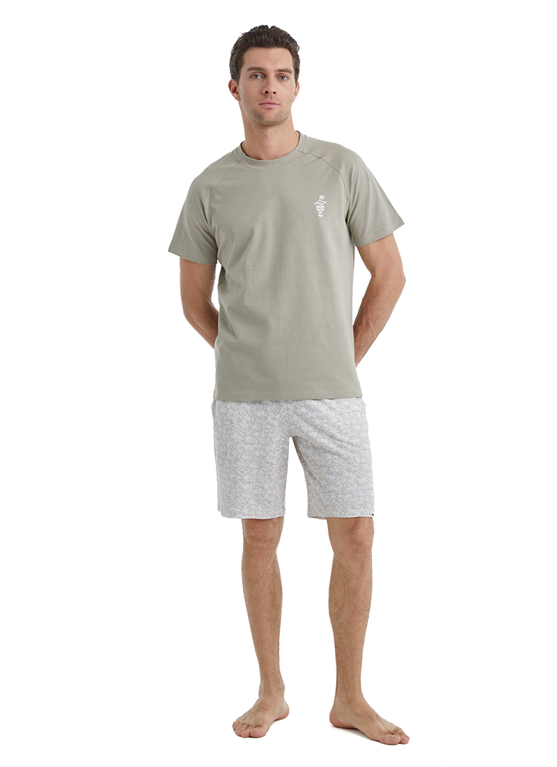 Erkek Pijama Takımı 40470 - Kahverengi - Blackspade