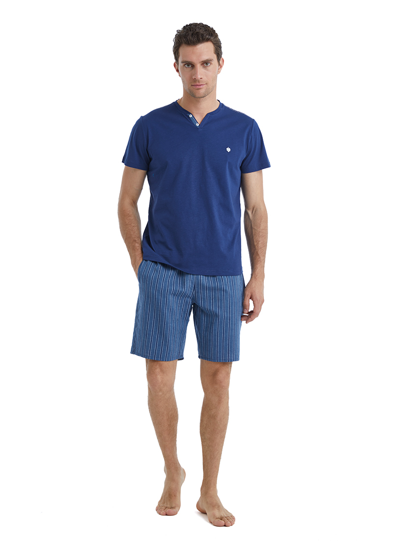 Erkek Pijama Takımı 40513 - Mavi - Blackspade