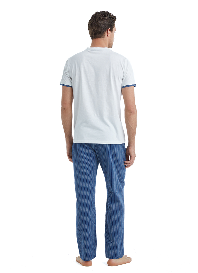 Erkek Pijama Takımı 40514 - Beyaz - Blackspade (1)