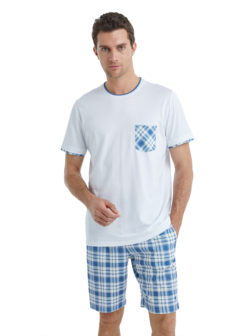 Erkek Pijama Takımı 40519 - Beyaz - 4