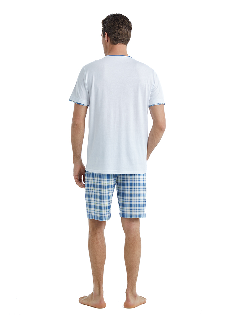 Erkek Pijama Takımı 40519 - Beyaz - Blackspade (1)