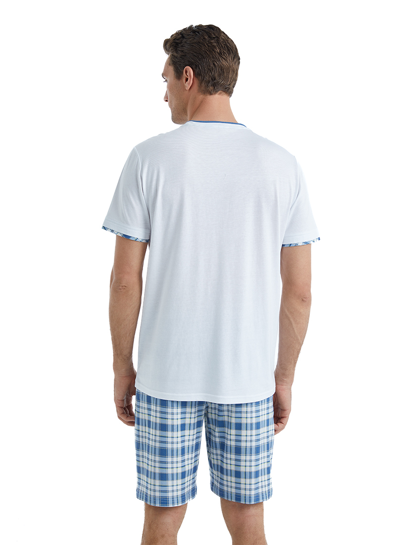 Erkek Pijama Takımı 40519 - Beyaz - 5
