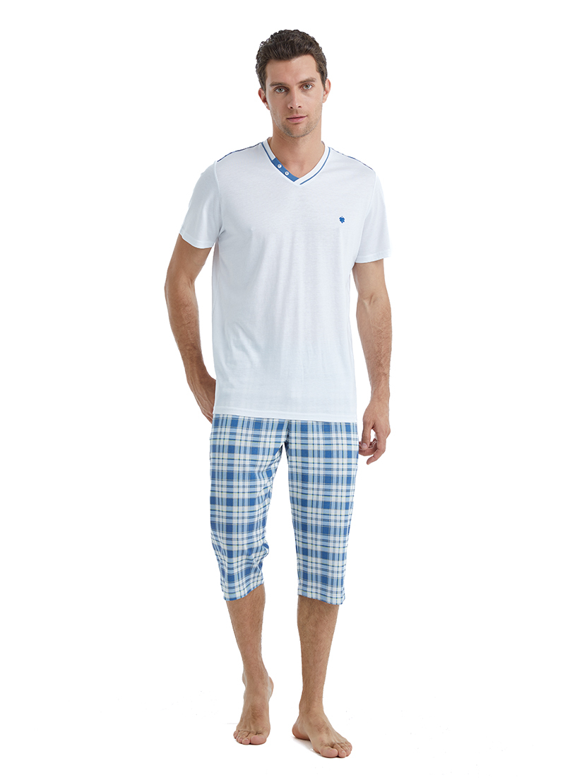 Erkek Pijama Takımı 40520 - Beyaz - 1