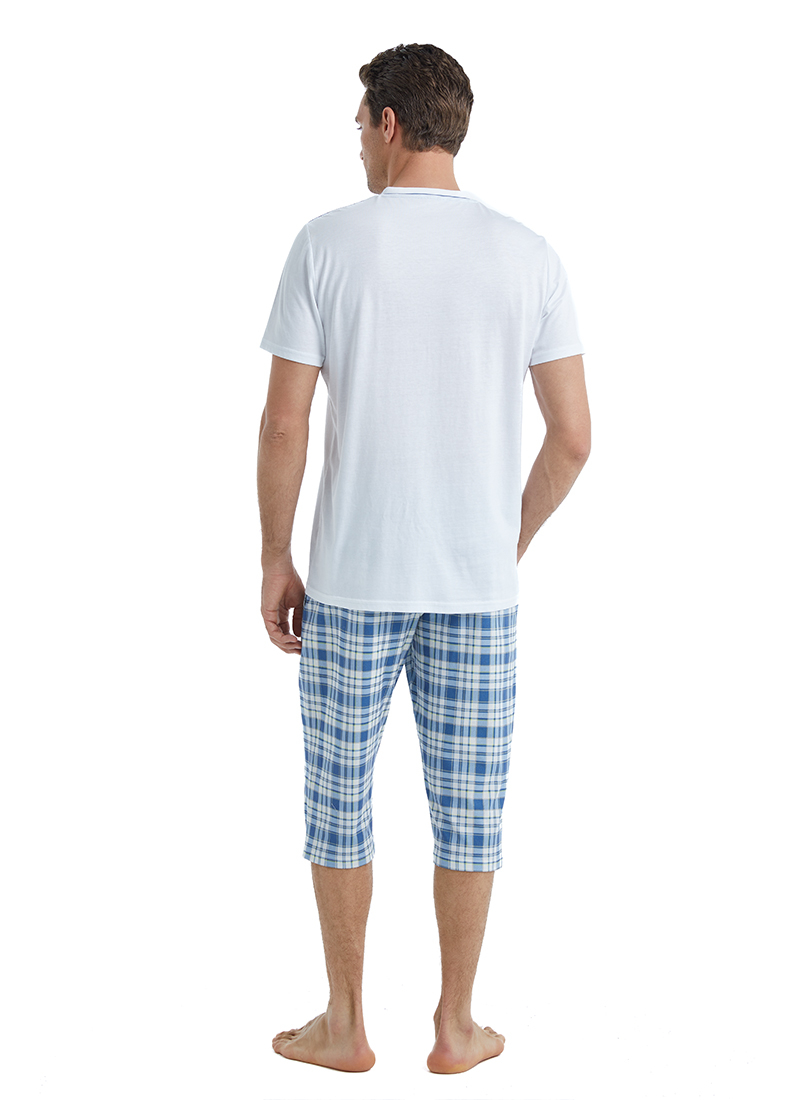 Erkek Pijama Takımı 40520 - Beyaz - Blackspade (1)